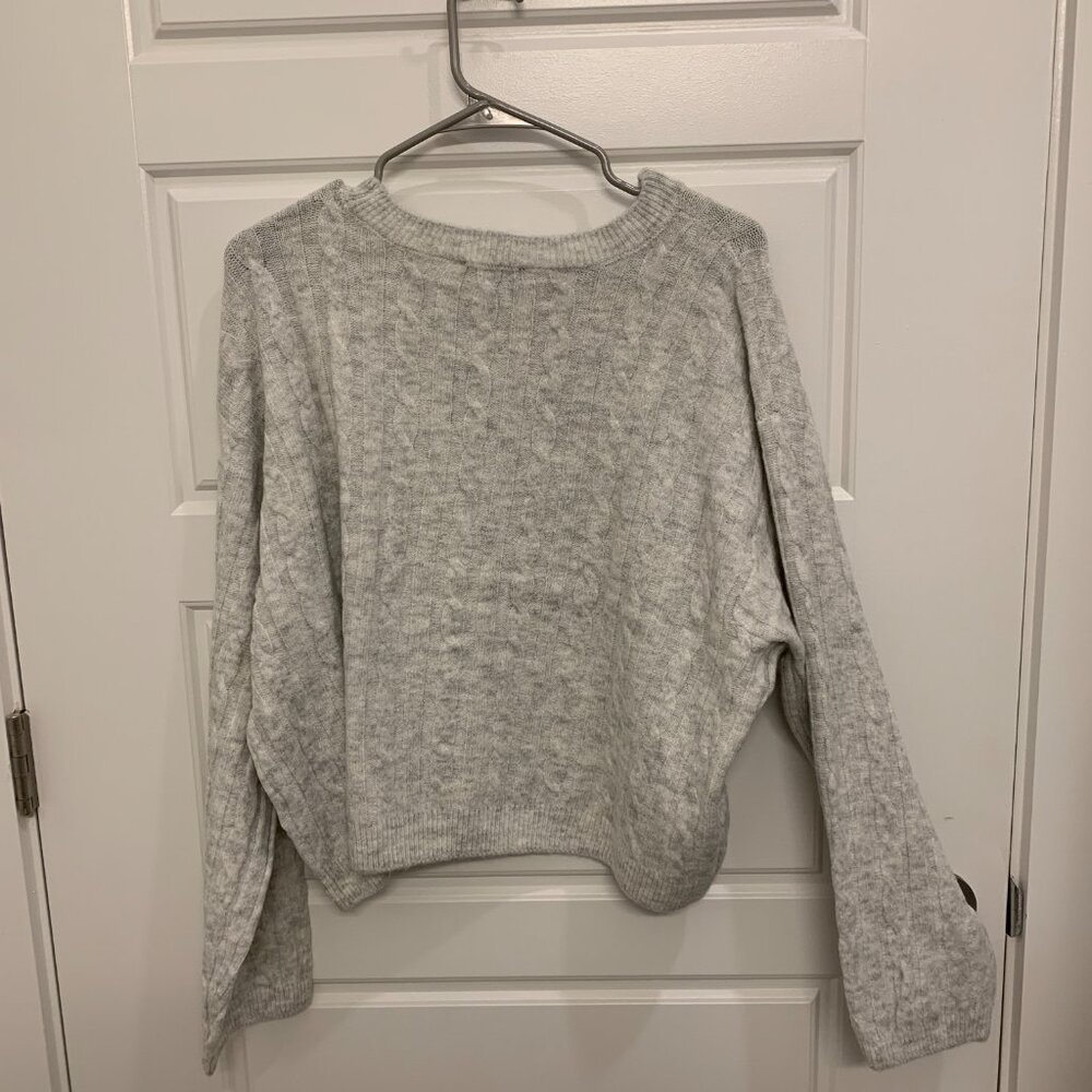 1. State Gray Cable Knit Sweater - Picture 2 of 3